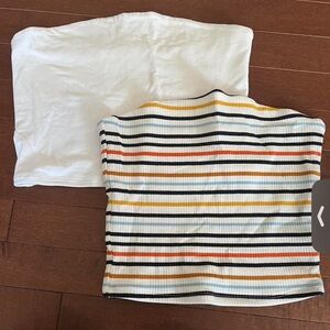 Striped and White Tube Tops